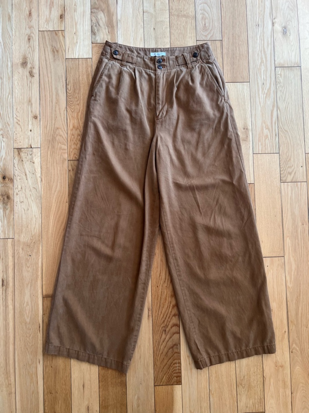 Madewell The Harlow Wide Leg Trouser Pants Acorn Tan Brown High Rise Women Sz 4 - Picture 2 of 10